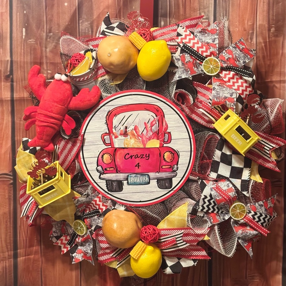 Crawfish 🦞 themed front door wreath